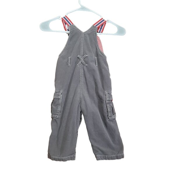 BABY BODEN Kids SZ 12-18 Months Overalls Corduroy Snap Buttons 100% Cotton Brown - Picture 2 of 11